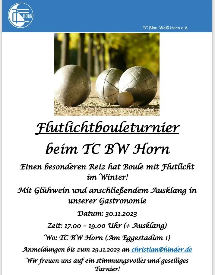 Flutlicht Bouleturnier