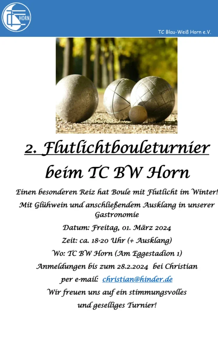 Flutlicht-Boule-Turnier