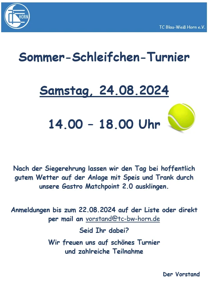 Sommer-Schleifchen-Turnier am 24.08.2024