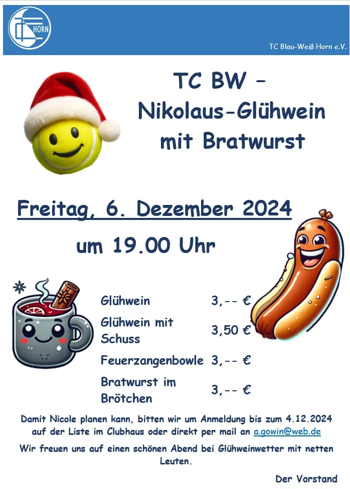 Nikolaus-Glühwein mit Bratwurst